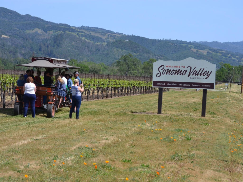 Sonoma Valley Wine Region Welcome Sign