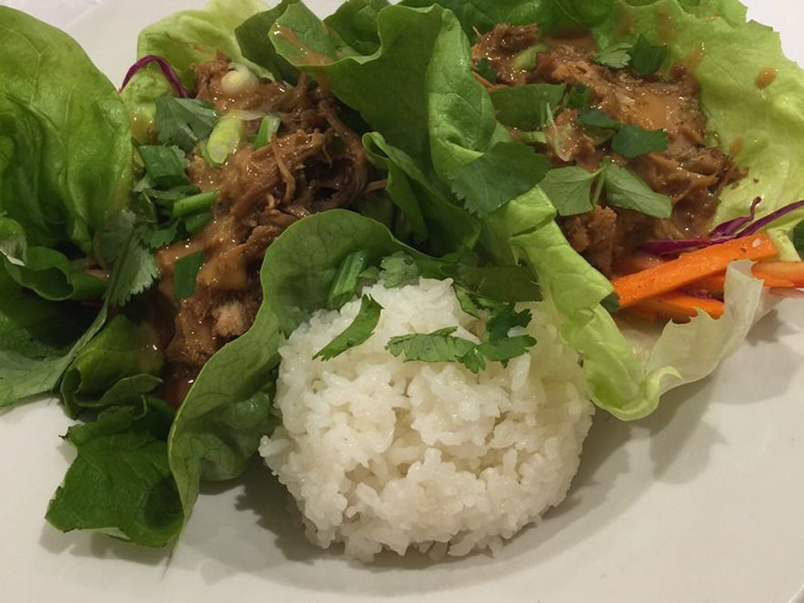 Asian pork and lettuce at Grove Cafe in Sonoma County