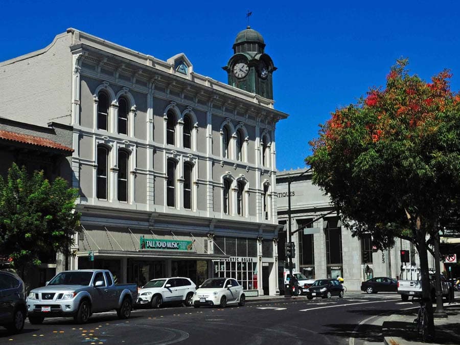 Victorian buildings in downtown Petaluma