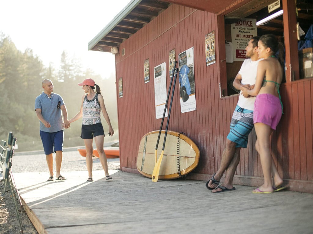 canoeing and kayaking at Johnsons Beach Guerneville Sonoma County