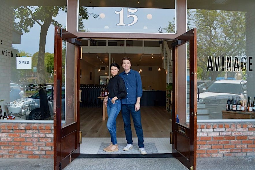 Damien Carney of Avinage, with his wife Shree Starkman, in Petaluma—Photo by Tina Caputo