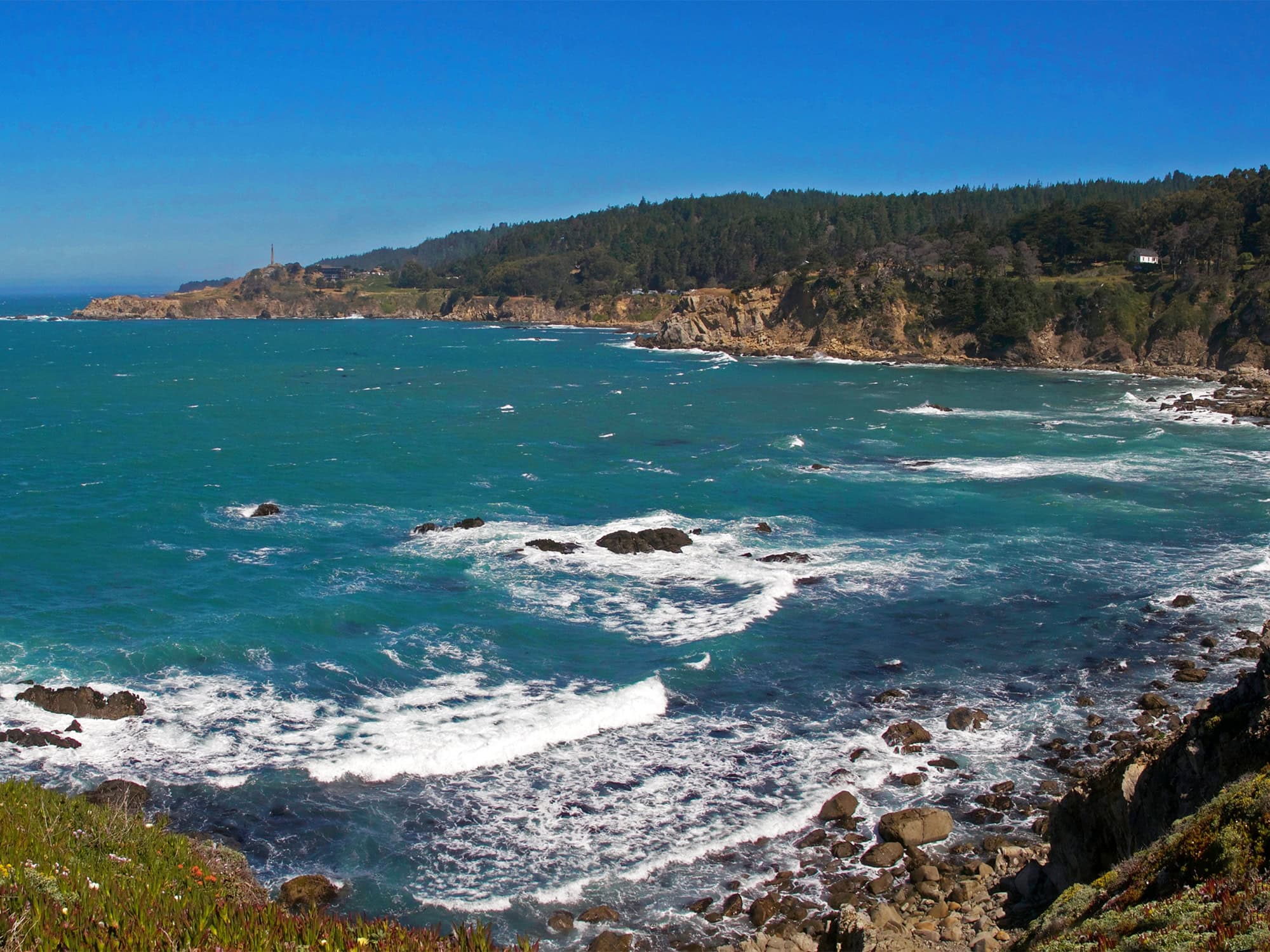 A cove along the rugged coast