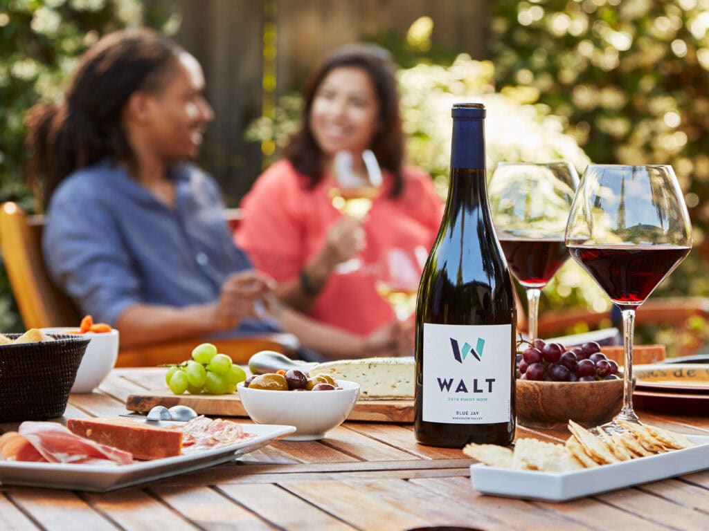 food and wine tasting at walt wines in sonoma county