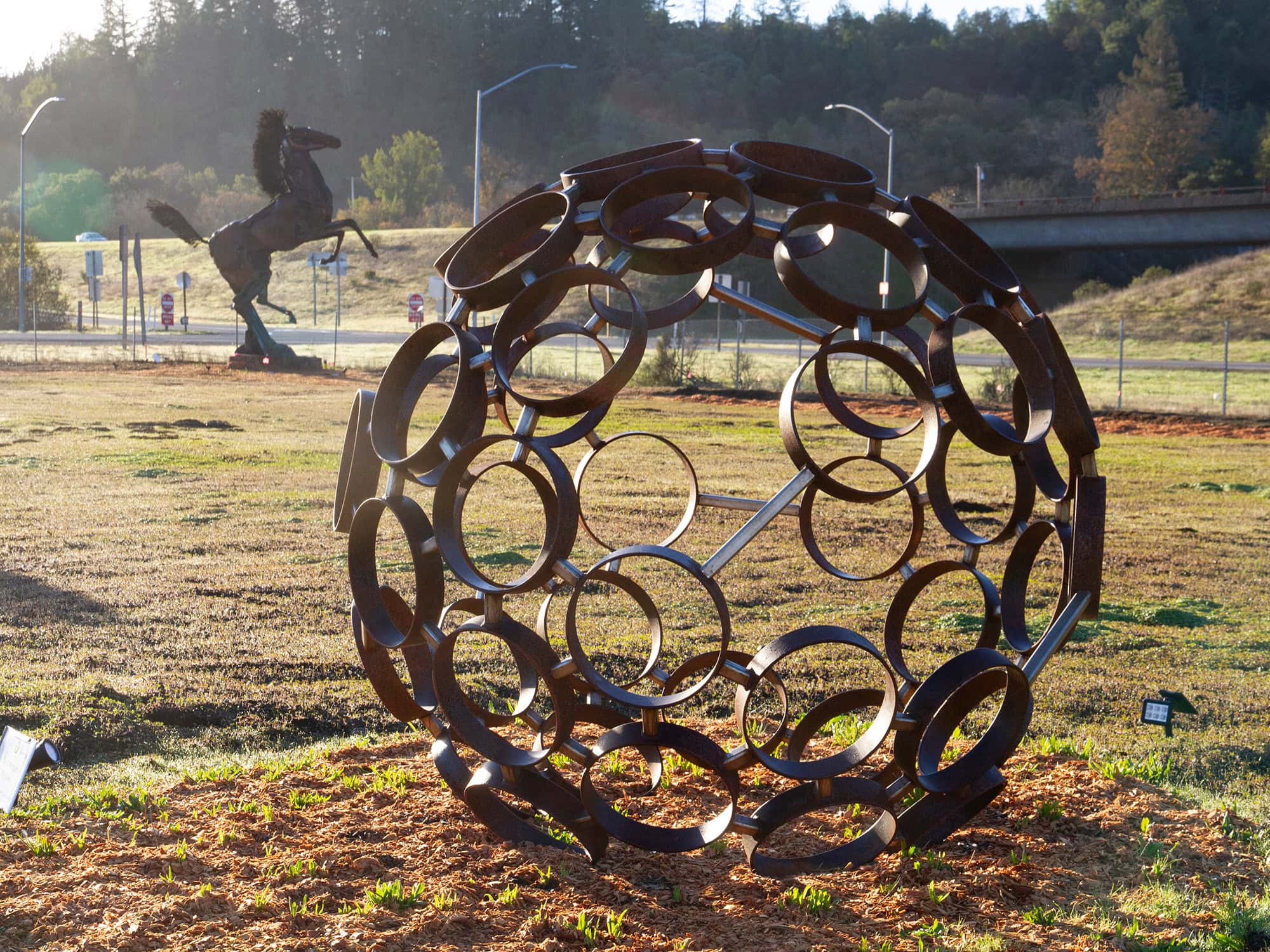 Image of sculptures on Geyserville sculpture trail