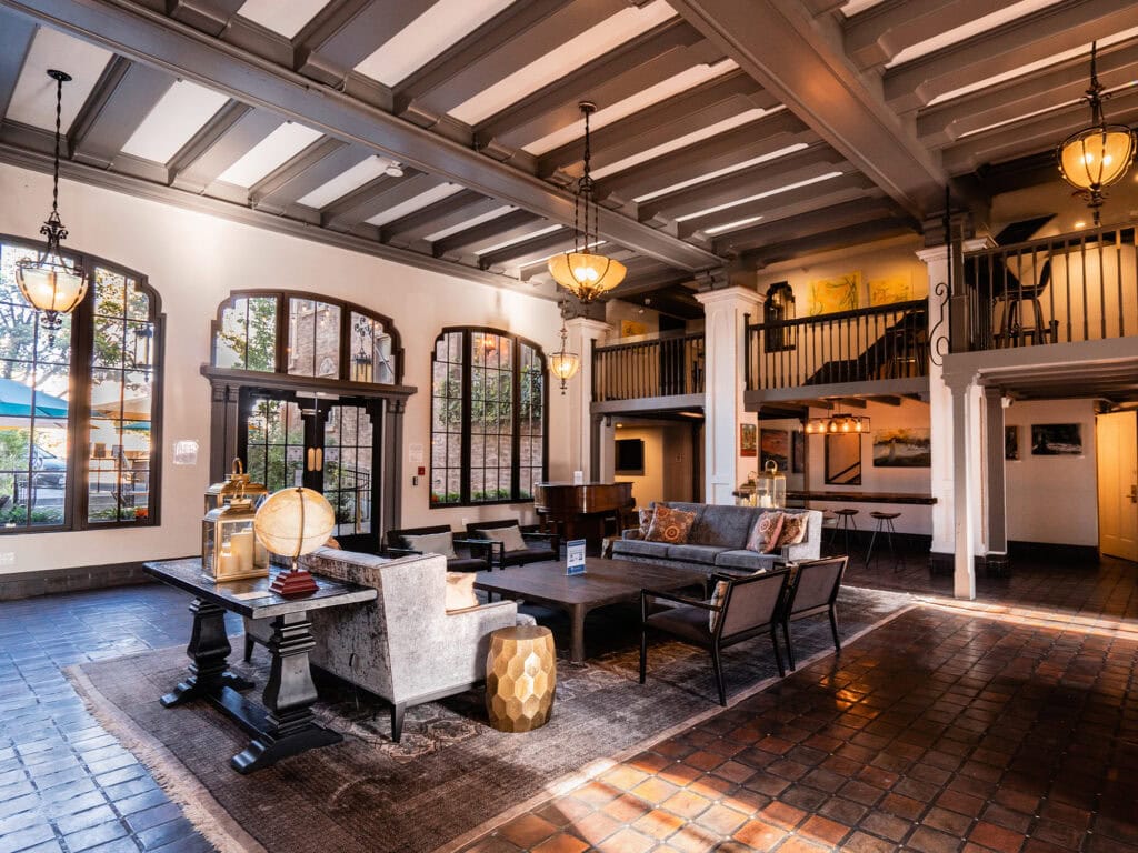 lobby area inside hotel petaluma