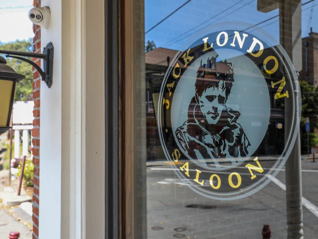 jack london saloon logo on the window