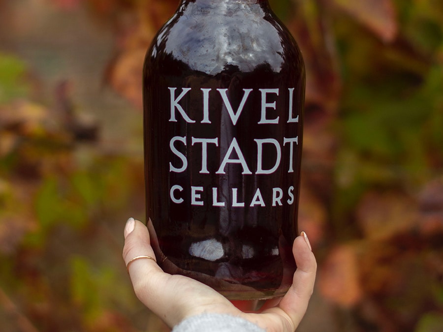 A bottle at Kivelstadt Wine