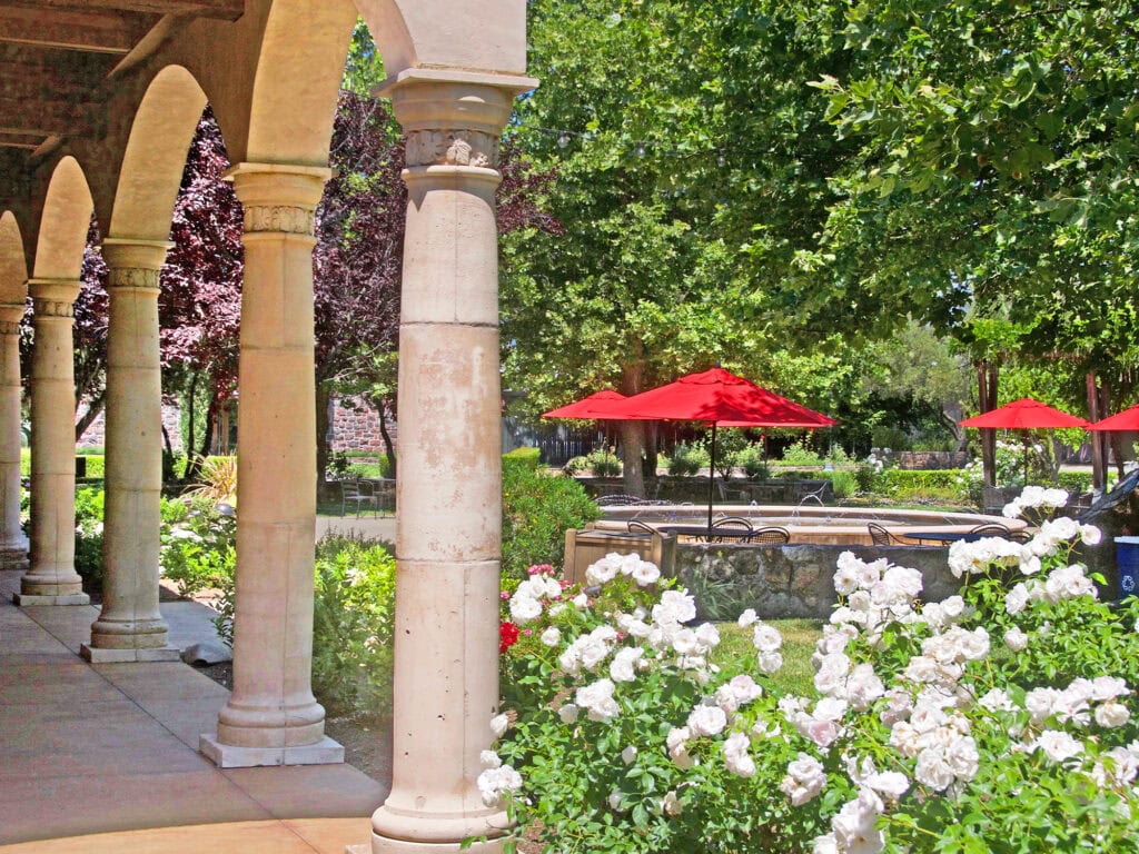 tasting room patio at sebastiani winery in sonoma