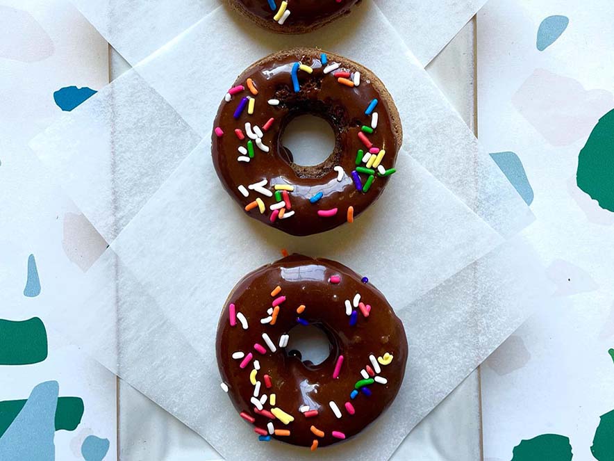 chocolate donuts with sprinkles