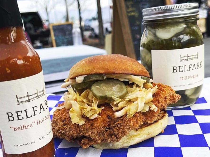 fried chicken and hot sauce