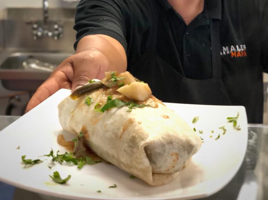 image of burrito from cocina mana in sonoma county