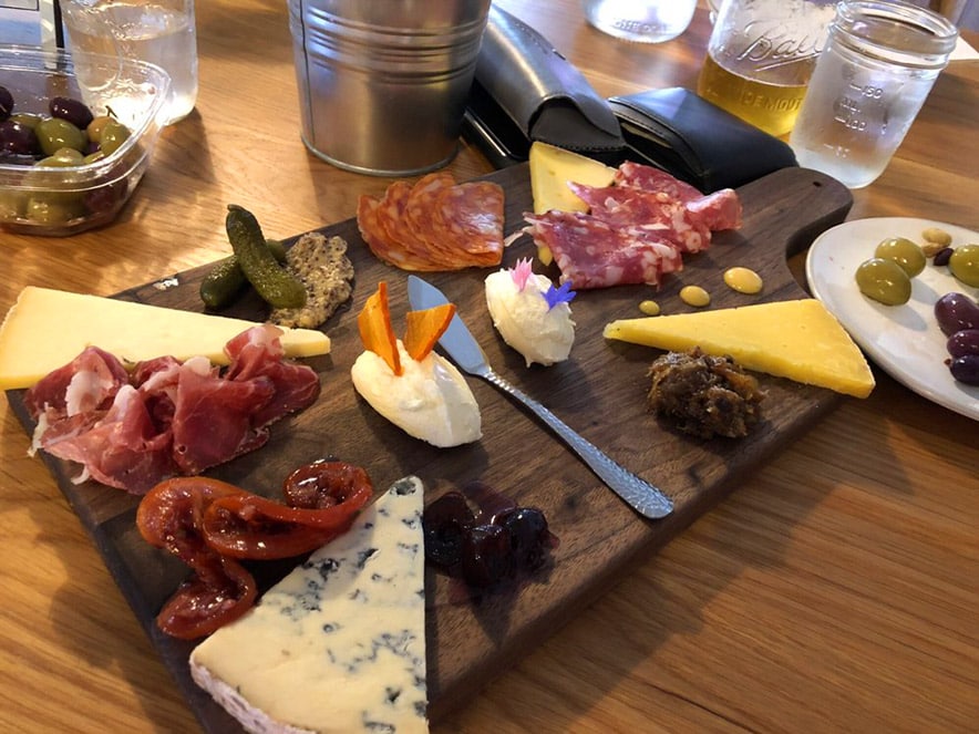 cheese platter at Valley Ford Creamery in Sonoma County