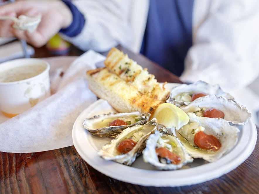 Seafood platter at Fisherman's Cove in Bodega Bay 