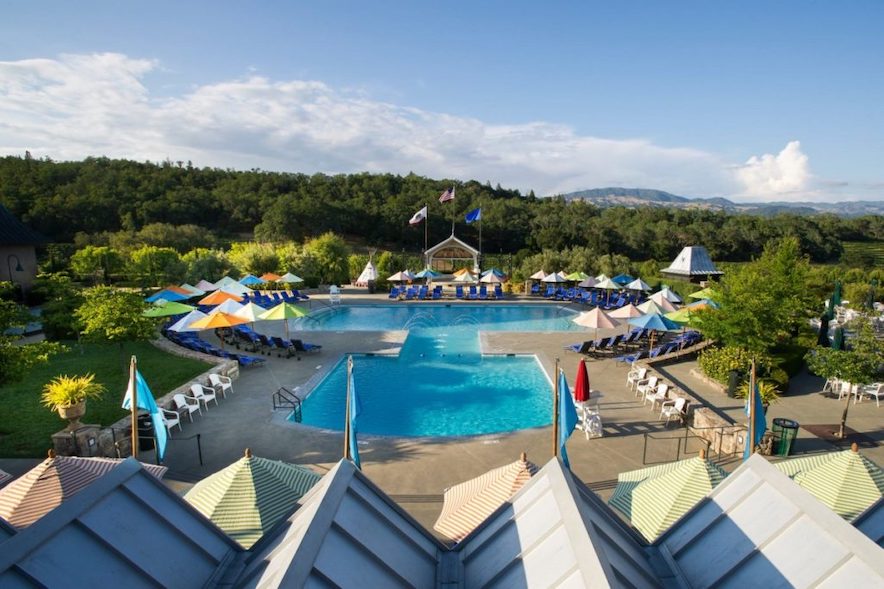 One of the two pools at the Francis Ford Coppola Winery 