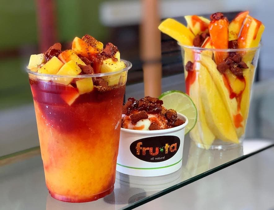 Mangonada (left) and chaca-chacas at Fru-ta