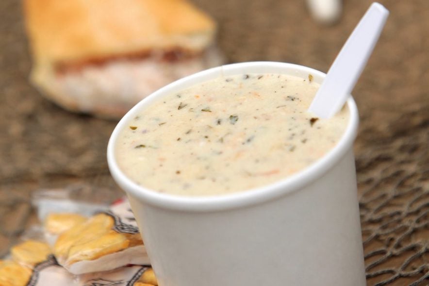 New England-style clam chowder at Spud Point Crab Company