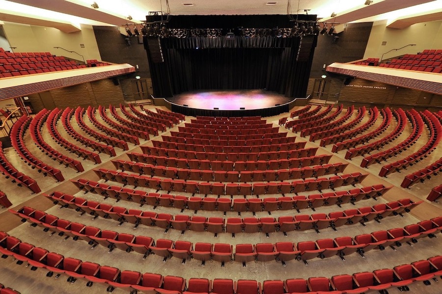 Stage and stadium seating at Santa Rosa's Luther Burbank Center for the Arts