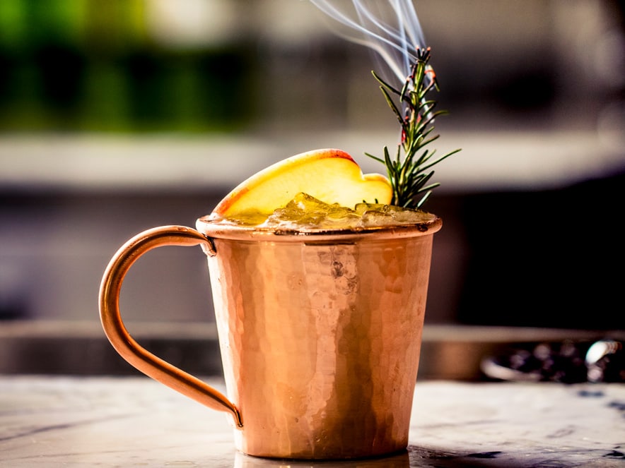 Drink with smoking rosemary at Fern Bar in Sebastopol