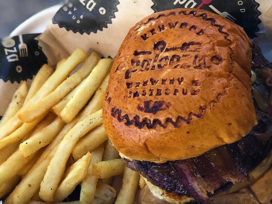 Burger and fries at Palooza in Sonoma County