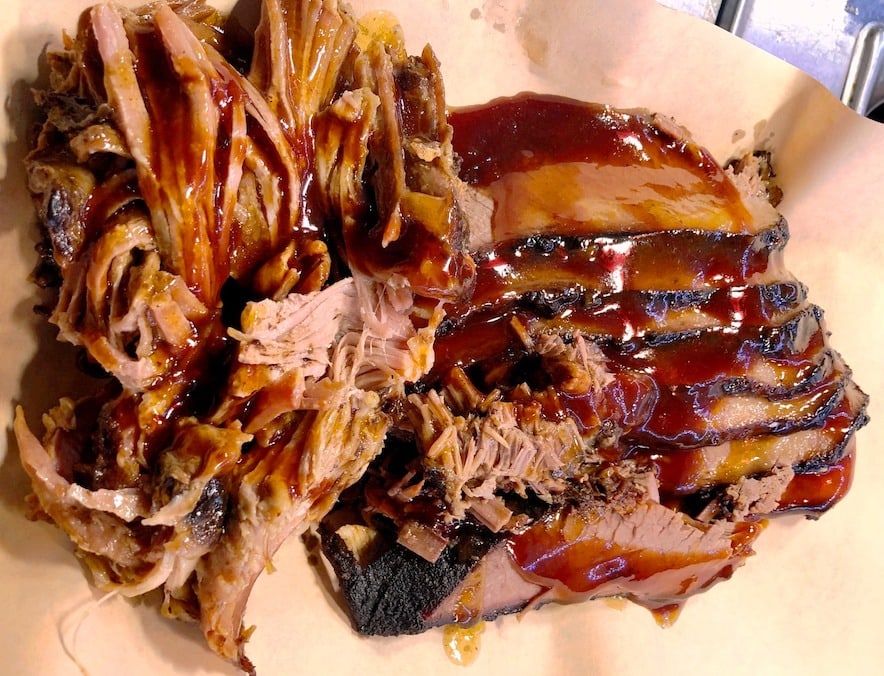 Pulled pork shoulder and brisket from Red Bee BBQ in Santa Rosa 