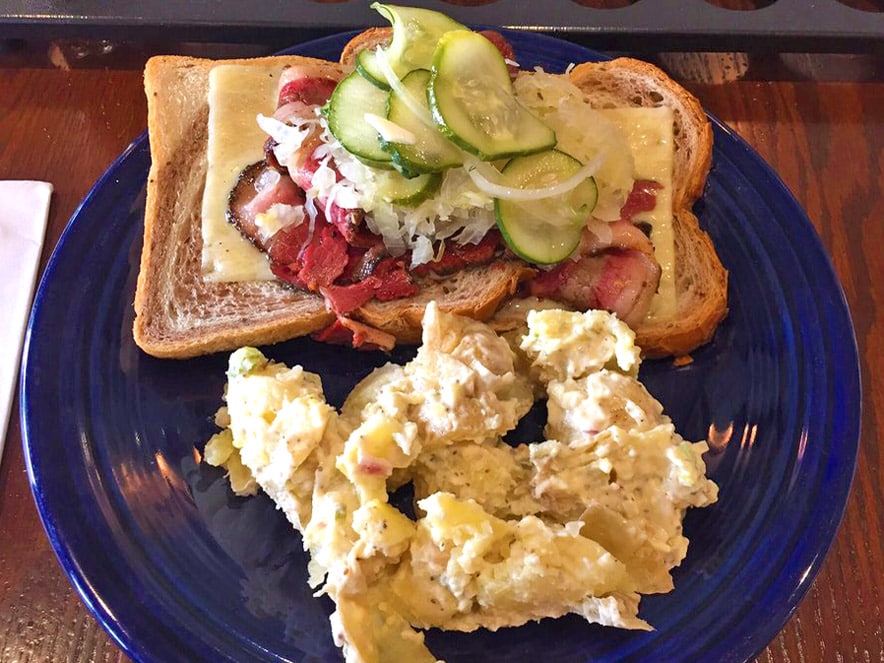 Reuben sandwich in Sonoma County at Russian River Brewing Company in Windsor