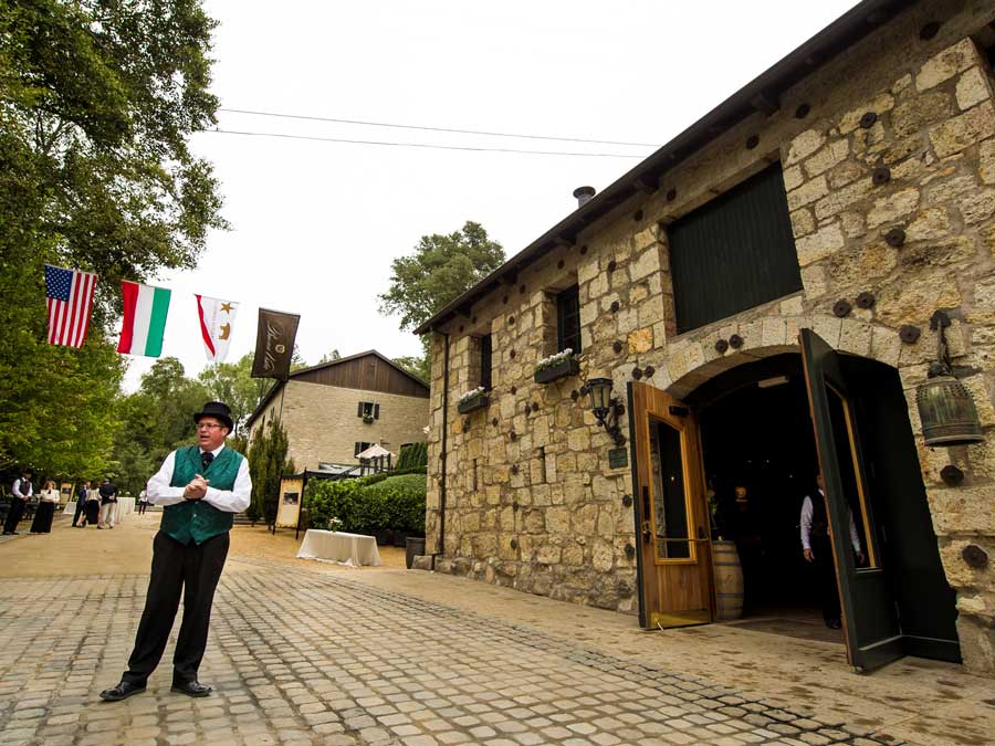 A gentleman leads a tour through the historic Buena Vista Winery, Sonoma