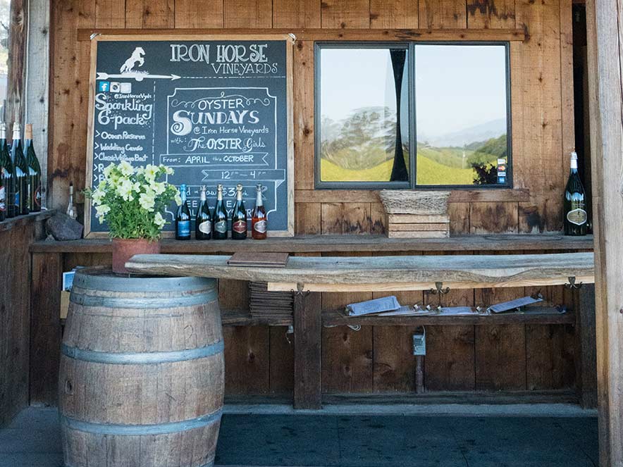 The rustic tasting bar and chalkboard menu in Green valley