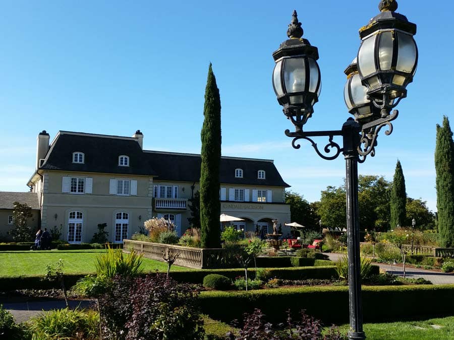 The entrance to the iconic Kendall-Jackson Wine Estate & Gardens, Fulton