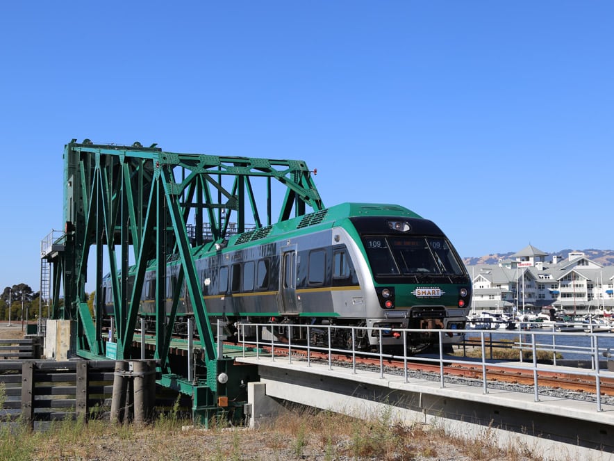 The SMART train currently has six stations in Sonoma County, running south from Santa Rosa to Petaluma