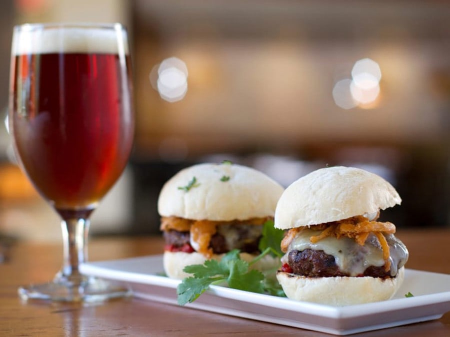 Hopmonk Tavern Sliders and Beer