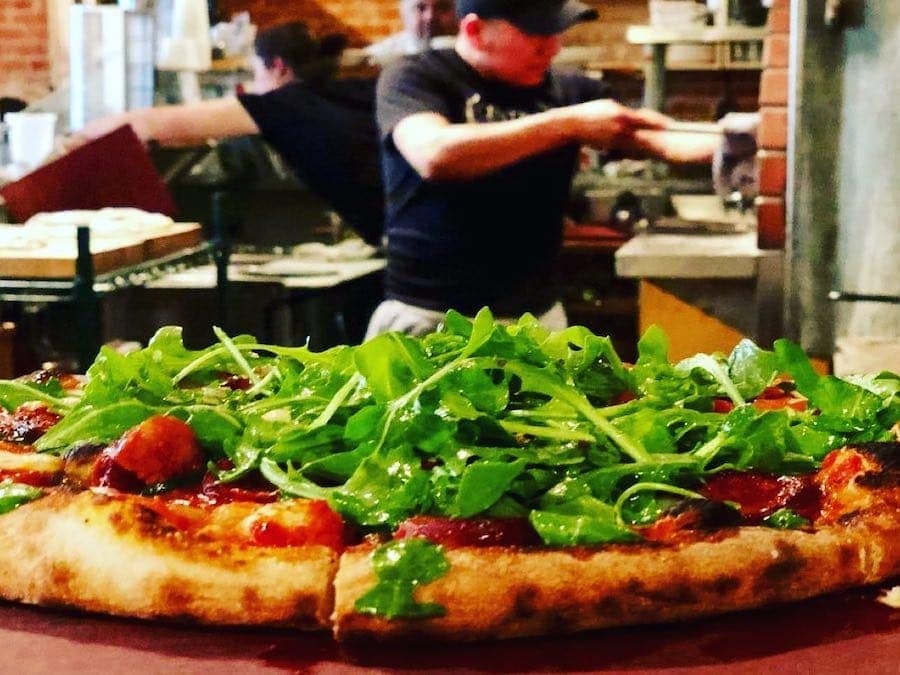 Wood-fired pizza at Central Market in Petaluma 