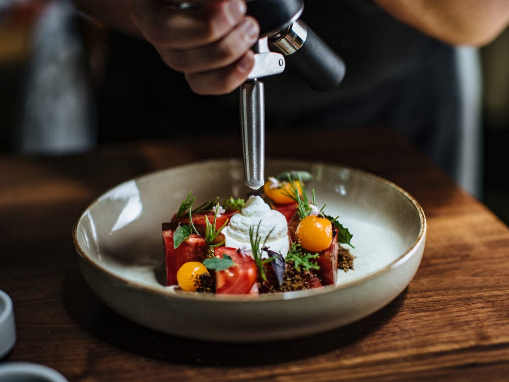 Heirloom Tomato salad Mathesons Restaurant in healdsburg 