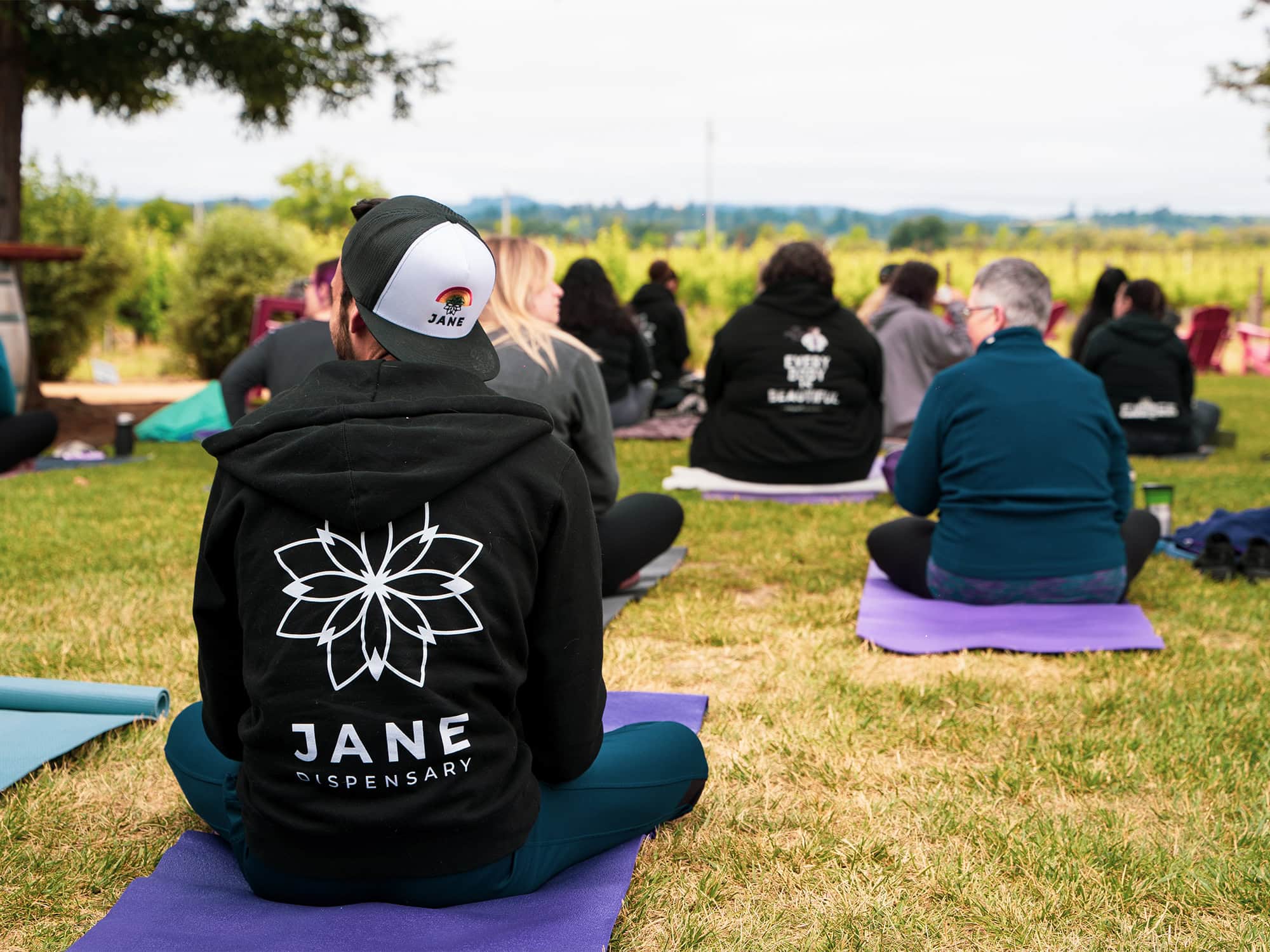 An elevated yoga class in Sonoma County.